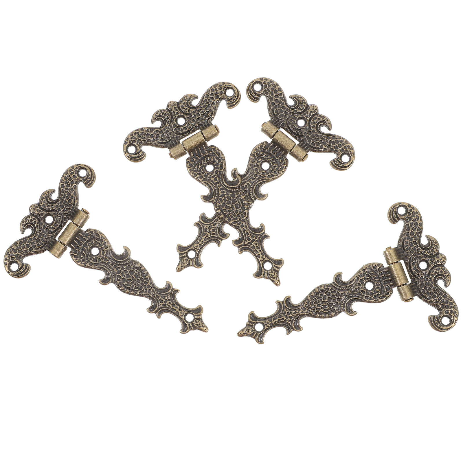 Vintage Furniture Hardware Replacement - 4Pcs Vintage Zinc Alloy Hammered Hinges