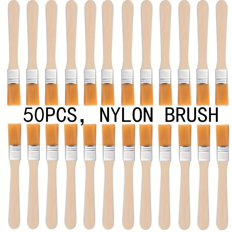 Furniture Hardware Factory - 50pcs Nylon Paint Brushes with Wooden
