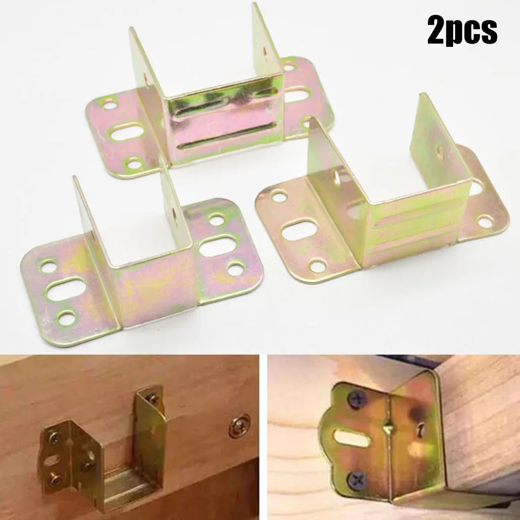 2pcs U Shaped Metal Bed Bracke - Furniture Hardware Connectors review and price