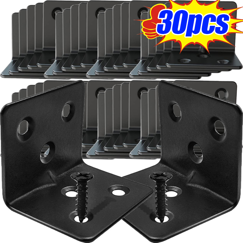 10/30pcs Black L-shaped Right  - Furniture Hardware Connectors review and price