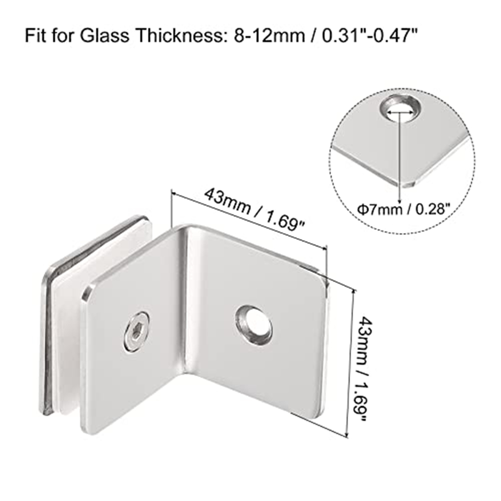 Stainless Steel 90° Glass Fixi - Furniture Hardware Connectors review and price
