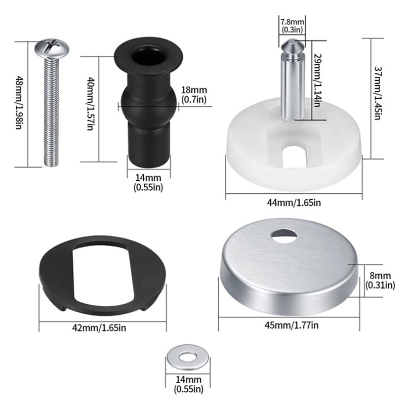 2Pcs Toilet Seat Top Fix Hinge - Furniture Screw Type review and price